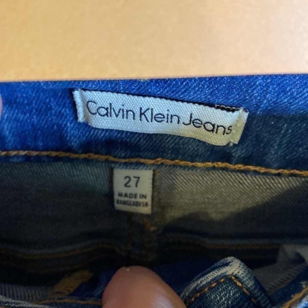 Calvin Klein Medium Wash Pencil Jean Skirt Size 27 - Picture 12 of 12